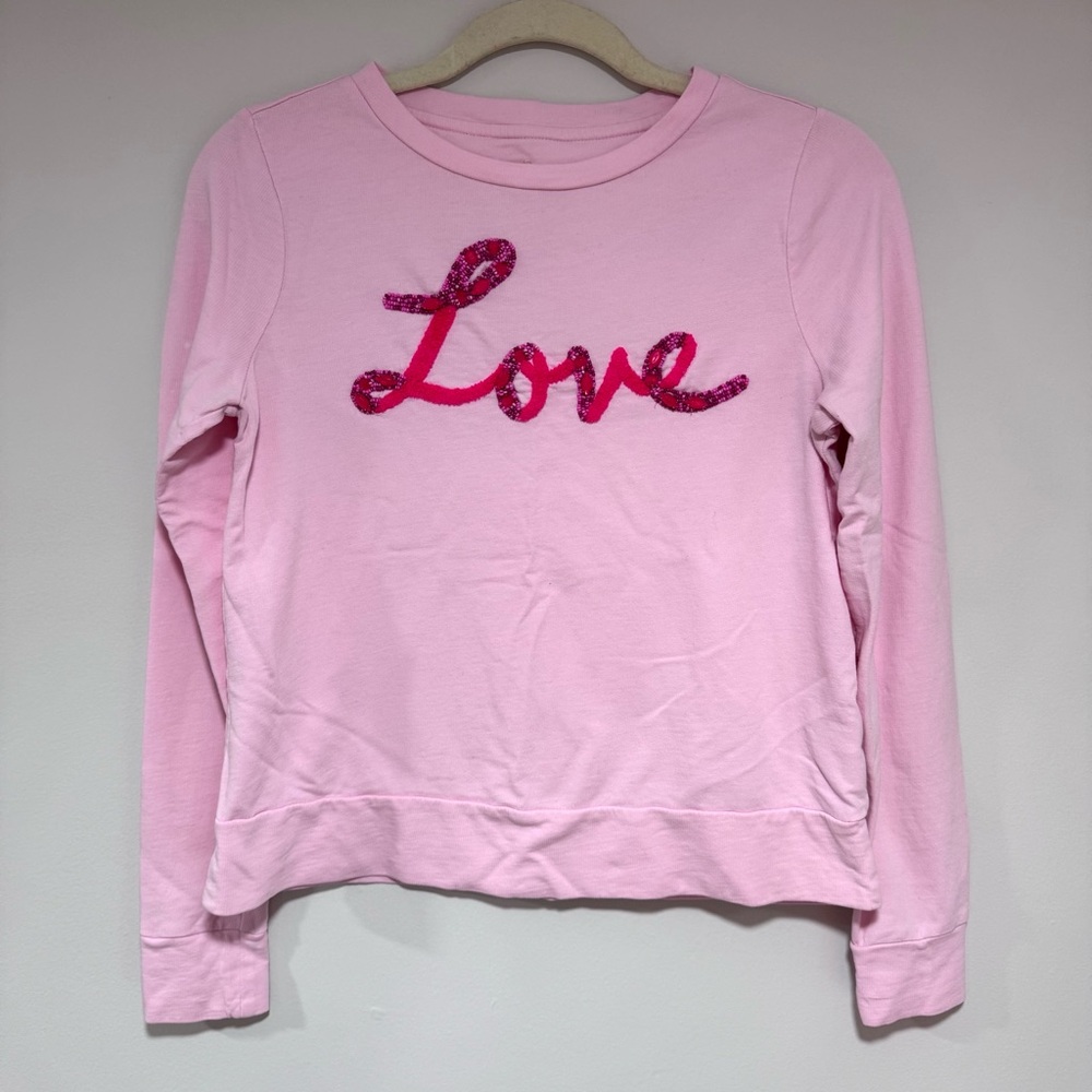 Lilly Pulitzer Pink Long Sleeve Top with Bead & Sequin Love Detail